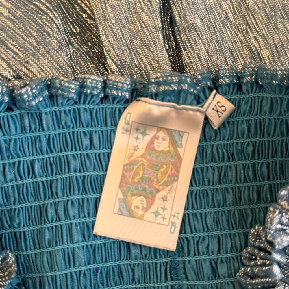 QUEEN OF SPARKLES ICY BLUE SWING SHORT - Picture 4 of 5